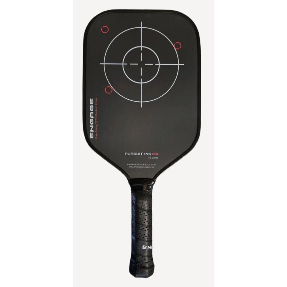 Engage Pursuit Pro MX 15.2mm Pickleball Paddle Raw Carbon Fiber Fierce Red NEW